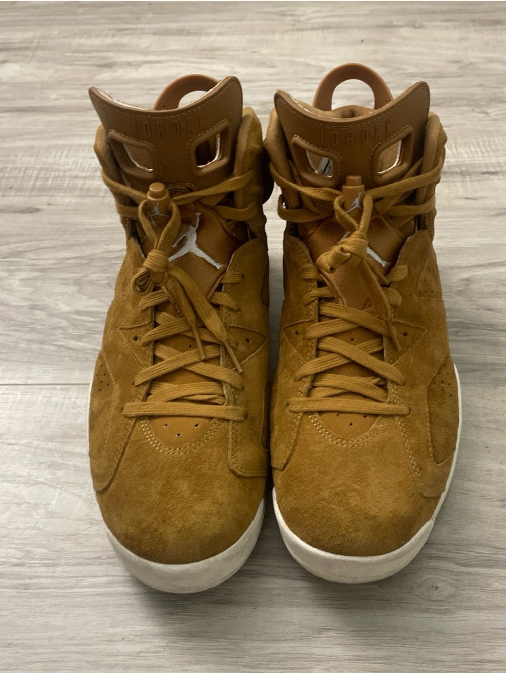 Air Jordan 6 Retro Size 12 Wheat Suede High Top Sneakers With Box